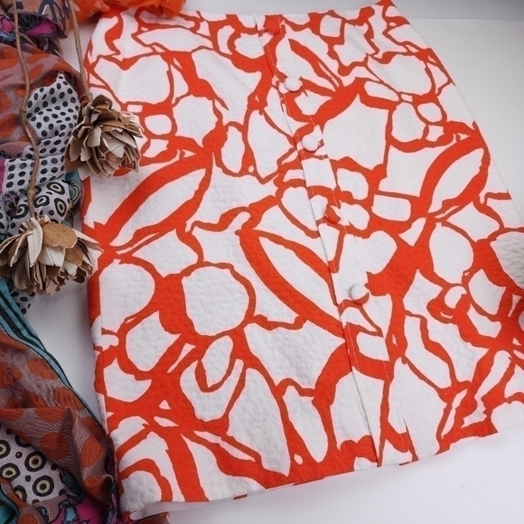 Doncaster Orange White Button Down sz 10 - Picture 11 of 13